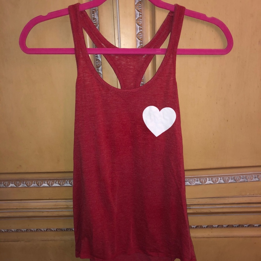 Red tank top with white heart